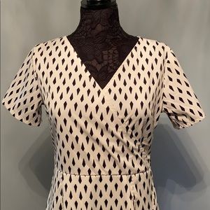 Cream and black crisscross extra long dress